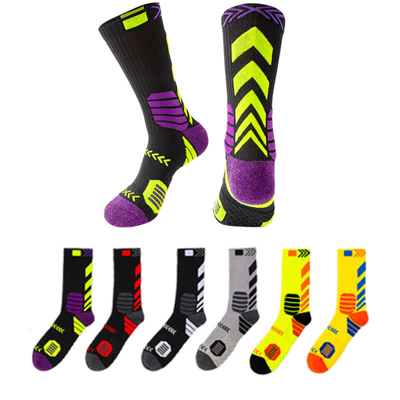 Plus Size Color Matching Quarter Compression Socks(6 Pairs)