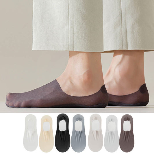 Plusock Plus Size Ice Silk No Show Socks(7 Pairs)