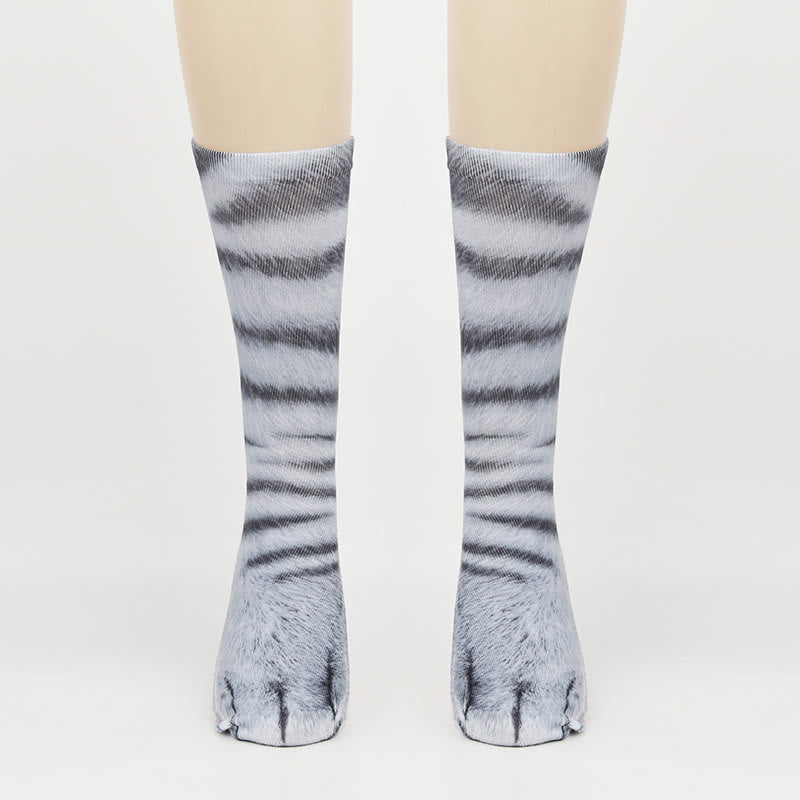 Plus Size Cat Paws Quarter Socks(3 Pairs)