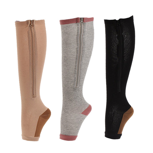 Plus Size Toeless Compression Socks(3 Pairs) - Multicolor - S/M - image 0
