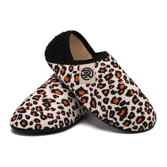 Plusock Plus Size Leopard Print Home Slipper Socks