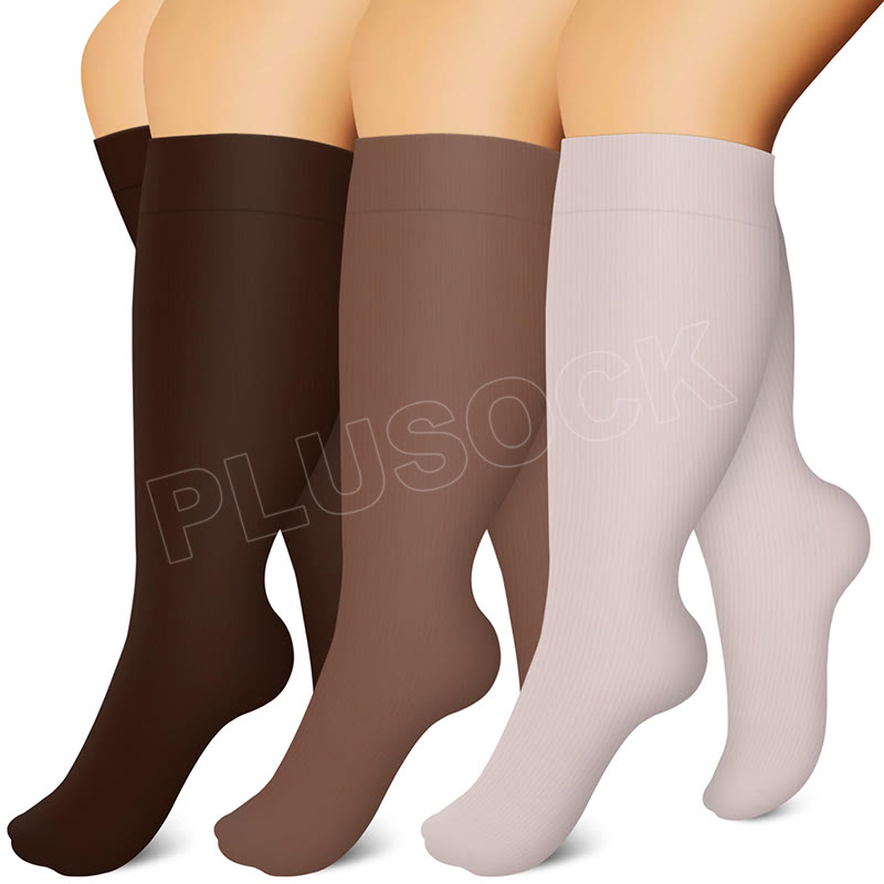 Plusock Plus Size Brown Series Compression Socks - image 8