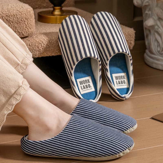 Plusock Plus Size Striped Home Slippers
