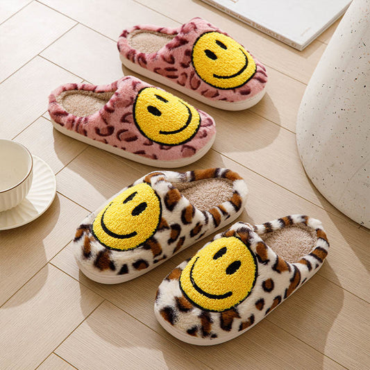 Plusock Plus Size Yellow Smiley Face Slippers