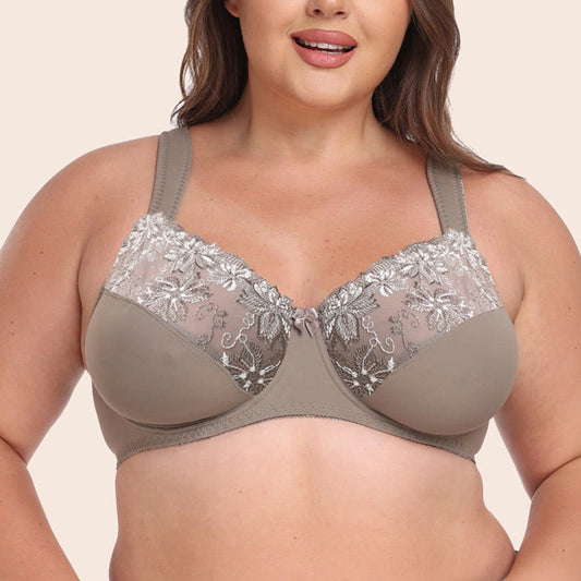 Plusock Plus Size Lace Print Full Coverage Bras