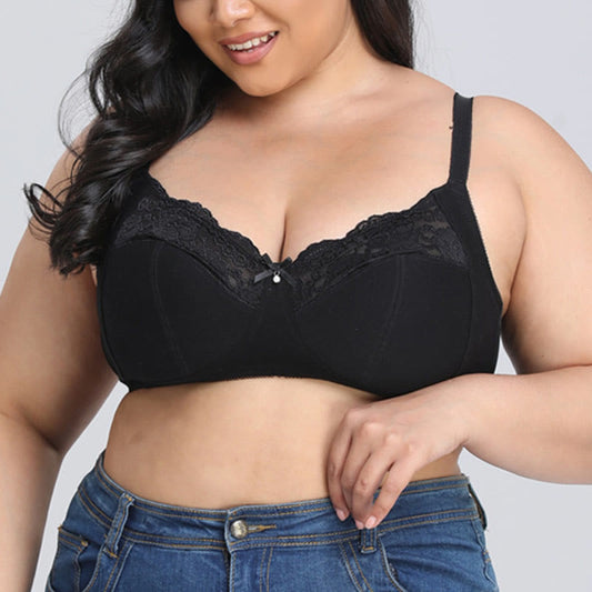 Plusock Plus Size Black Lace Wireless Bras