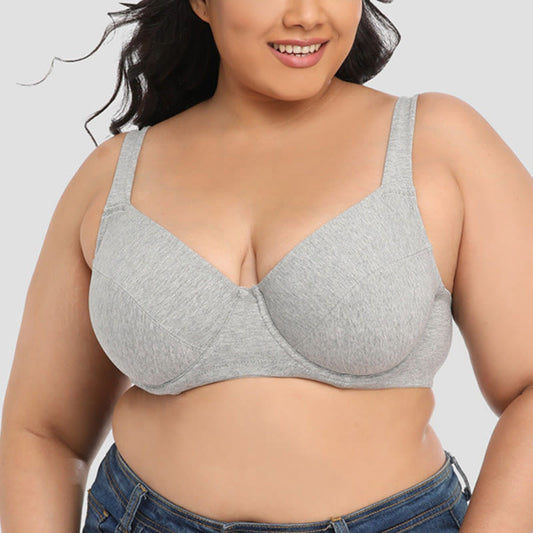 Plusock Plus Size Gray Full Coverage Bras