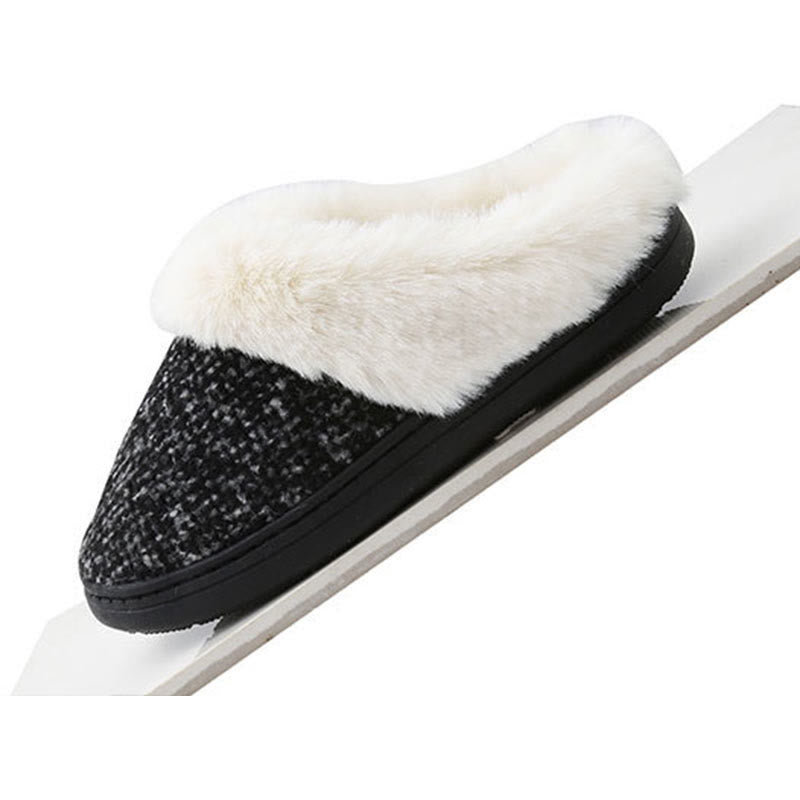 Plus Size Fur Lined Bedroom Slippers