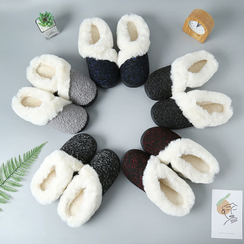 Plus Size Fur Lined Bedroom Slippers