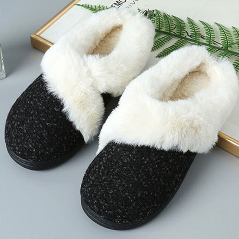 Plus Size Fur Lined Bedroom Slippers