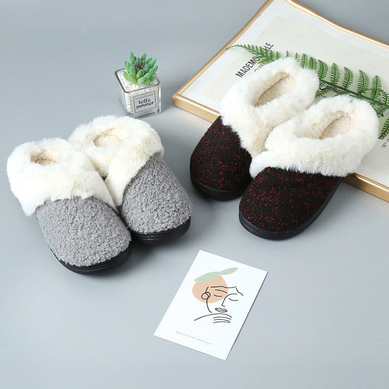 Plus Size Fur Lined Bedroom Slippers
