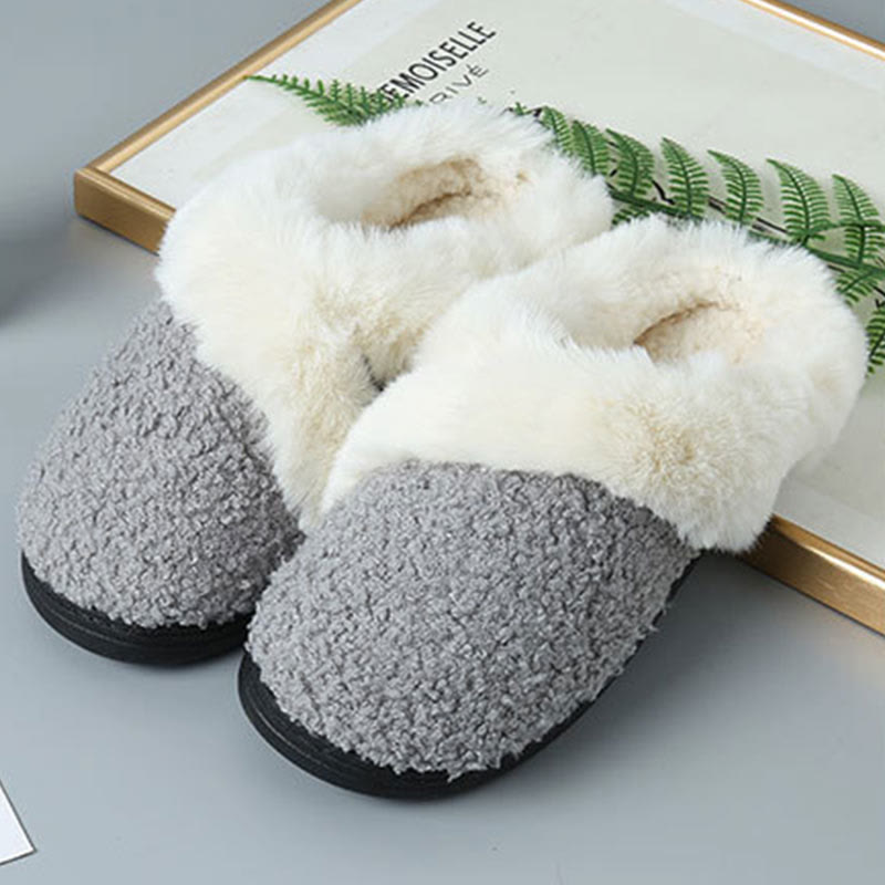 Plus Size Fur Lined Bedroom Slippers