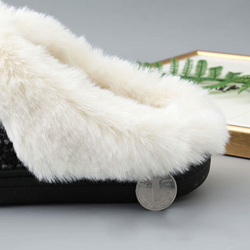 Plus Size Fur Lined Bedroom Slippers