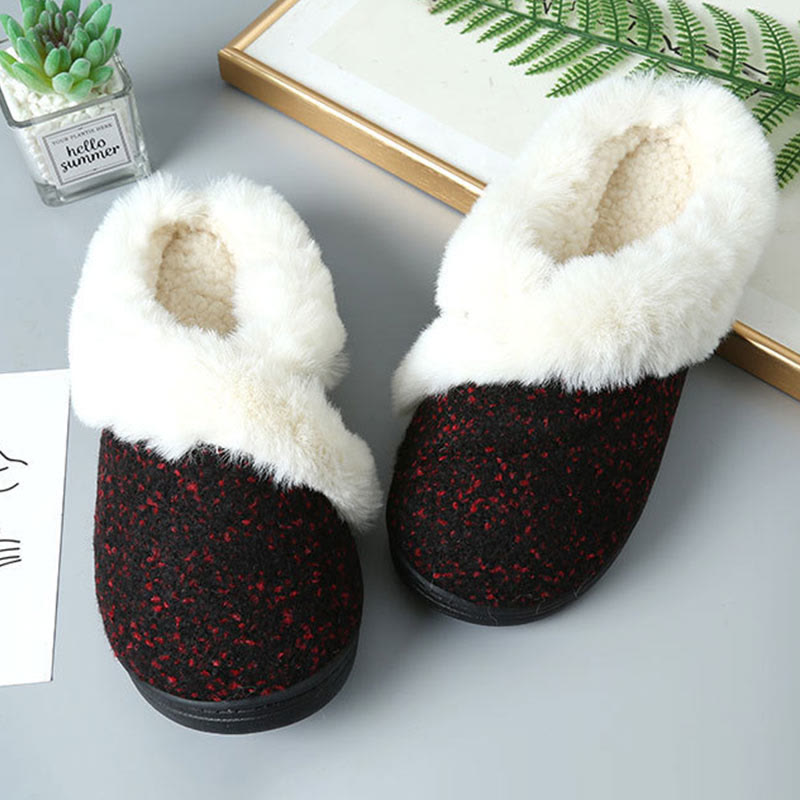 Plus Size Fur Lined Bedroom Slippers