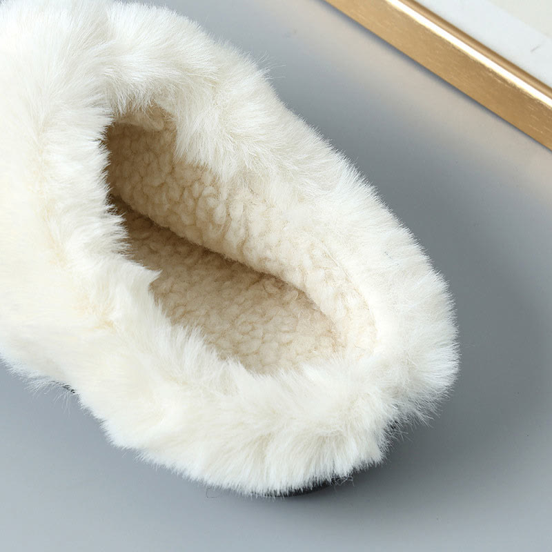 Plus Size Fur Lined Bedroom Slippers