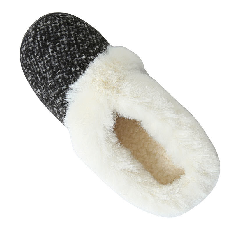 Plus Size Fur Lined Bedroom Slippers