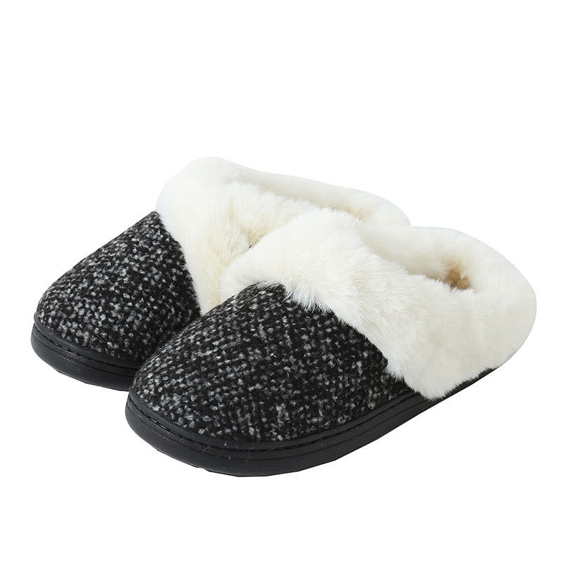Plus Size Fur Lined Bedroom Slippers