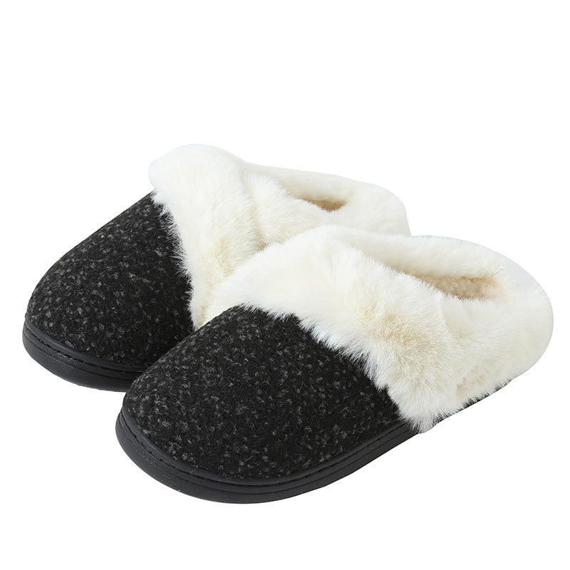 Plus Size Fur Lined Bedroom Slippers