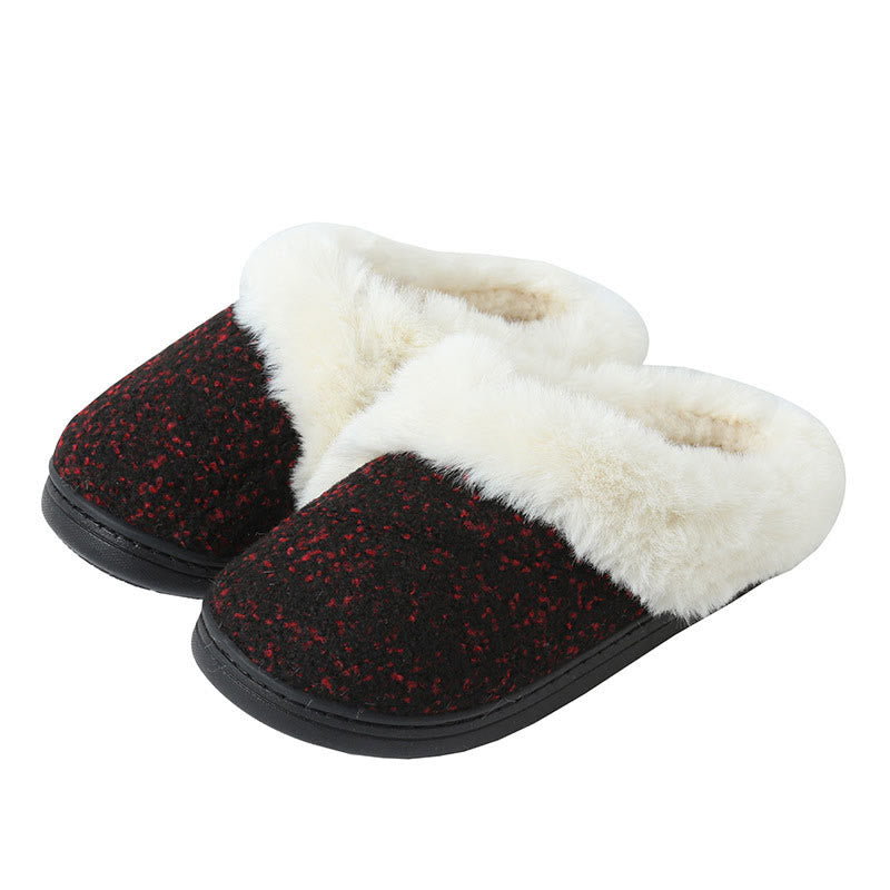Plus Size Fur Lined Bedroom Slippers