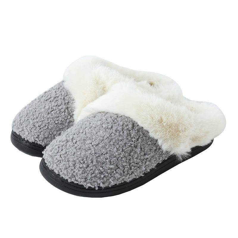 Plus Size Fur Lined Bedroom Slippers