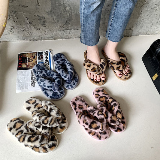 Plusock Plus Size Leopard Print Slippers