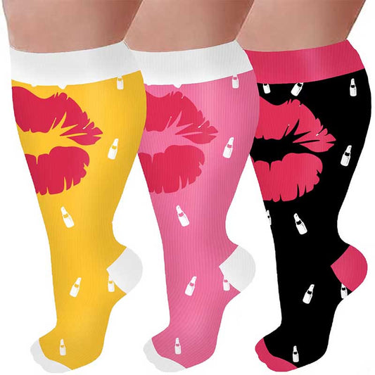 Plusock Plus Size Big Lips Compression Socks