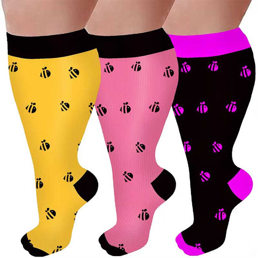 Plusock Plus Size Bee Compression Socks