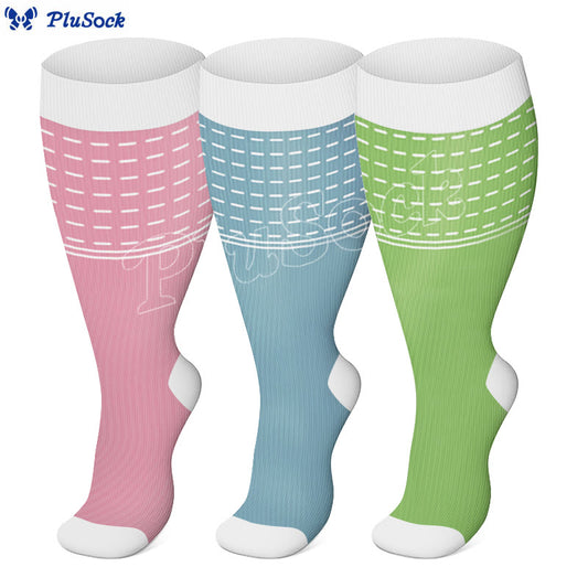 Plusock Plus Size Line Compression Socks(3 Pairs)