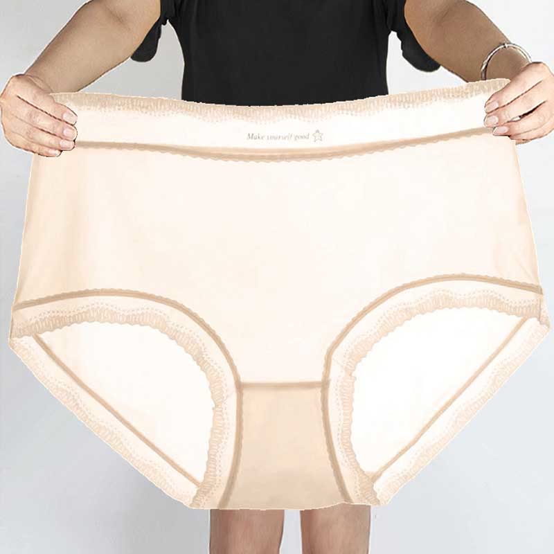 Plus Size Ice Silk High Waist Panty(5 Packs)