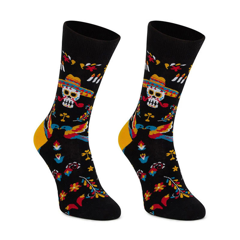 Plus Size Dancing Skeleton Crew Socks(4 Pairs)