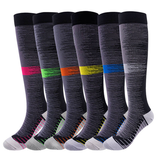 Plusock Fashion Color Blocks Compression Socks(6 Pairs)