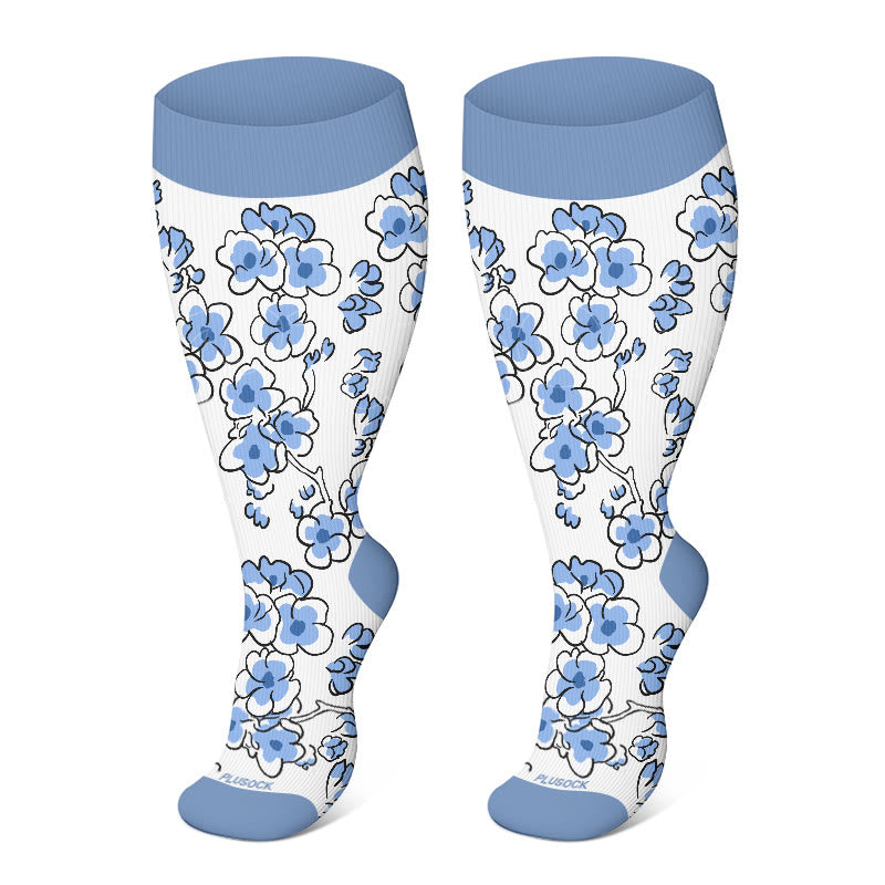 Plusock Plus Size Flower Series Compression Socks - image 2