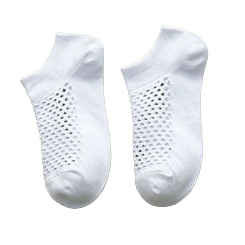 Plus Size Mesh Solid Color Soft Ankle Socks(10 Pairs)