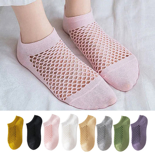 Plusock Plus Size Mesh Breathable Ankle Socks(8 Pairs)