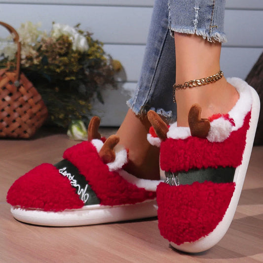 Plusock Plus Size Christmas Antlers Slippers