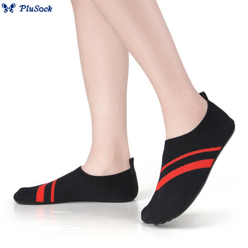 Plus Size Split Toe Stripe Slipper Socks - image 6