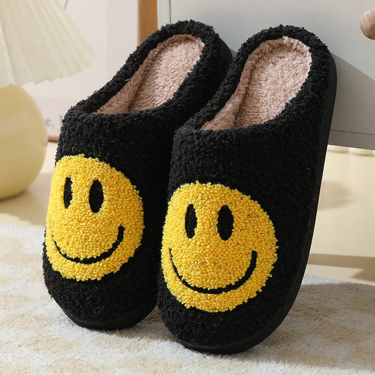 Plusock Plus Size Cartoon Smiley Face Slippers