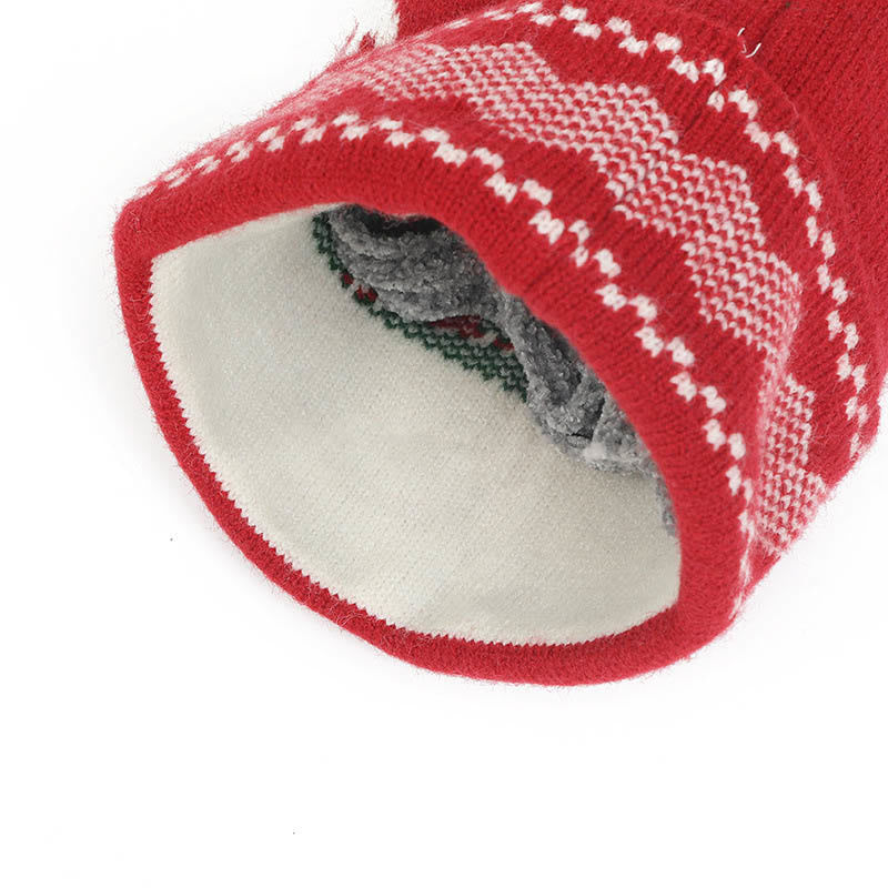 Christmas Style Beanie Scarf Gloves 3 In 1 Set
