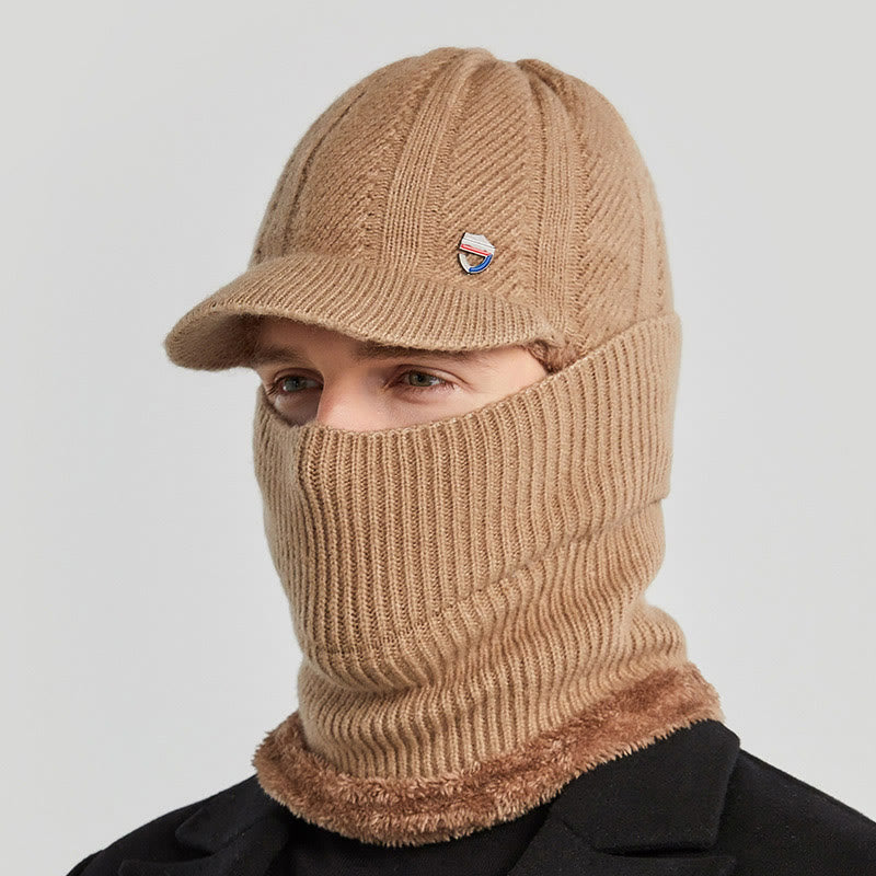 Plusock Winter Knitted Balaclava Beanie Hat Neck Warmer
