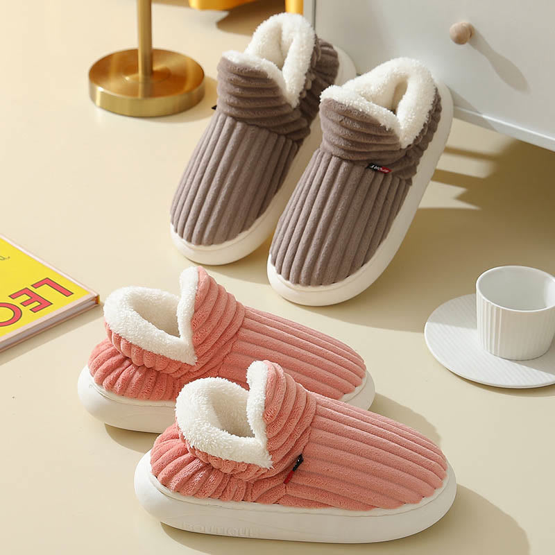 Plus Size Fur Lined House Slippers