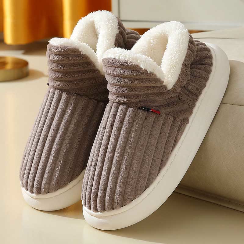 Plus Size Fur Lined House Slippers