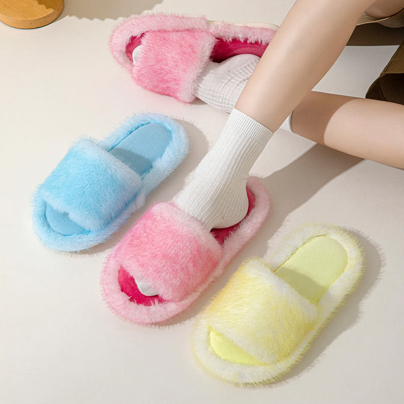 Plusock Plus Size Candy Color Plush Slippers