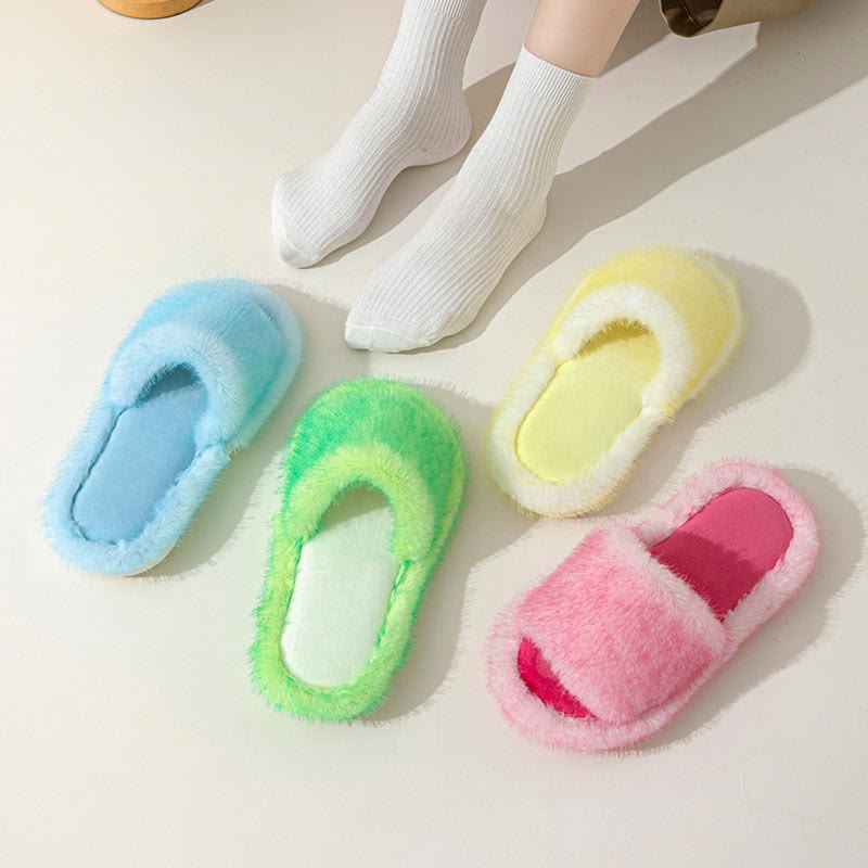 Plusock Plus Size Candy Color Plush Slippers