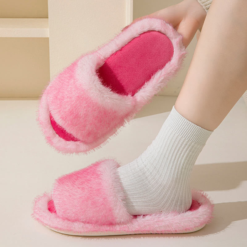 Plusock Plus Size Candy Color Plush Slippers