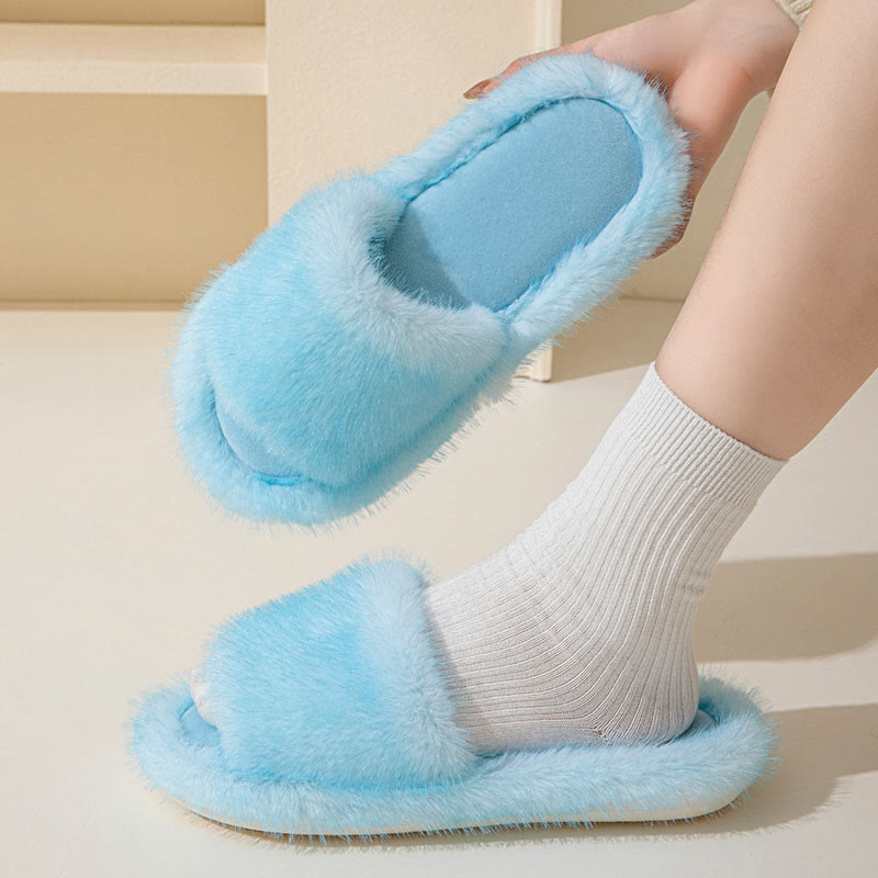 Plusock Plus Size Candy Color Plush Slippers