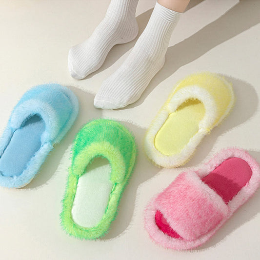 Plusock Plus Size Candy Color Plush Slippers