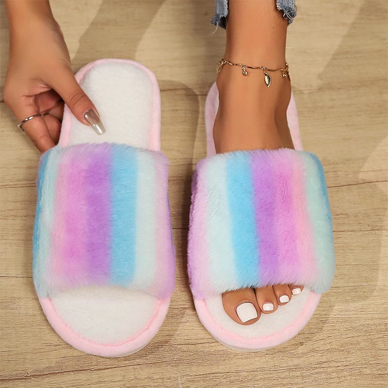 Plusock Plus Size Rainbow Slippers