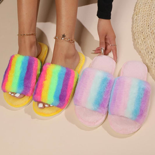 Plusock Plus Size Rainbow Slippers