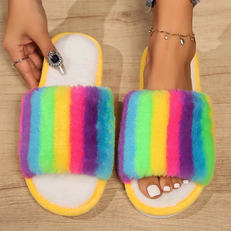 Plusock Plus Size Rainbow Slippers