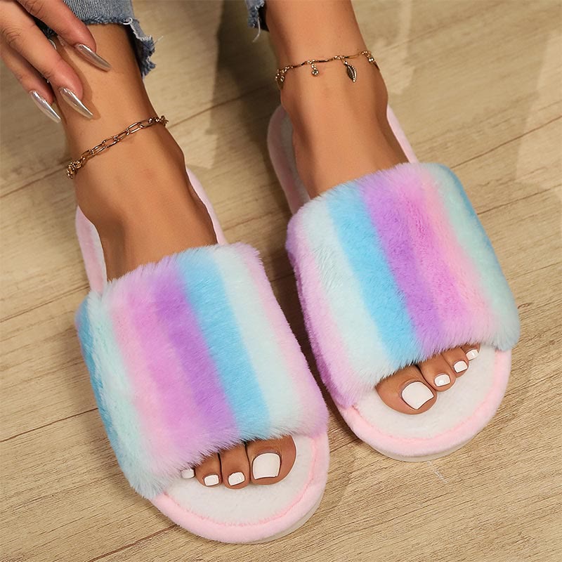 Plusock Plus Size Rainbow Slippers